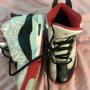 Jordan Black and Red Graphic Sneakers